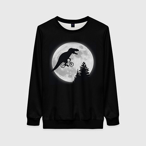 Женский свитшот T-REX НА ЛУНЕ / 3D-Черный – фото 1