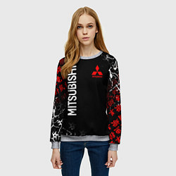 Свитшот женский MITSUBISHI SAMURAI JAPAN STYLE ИЕРОГЛИФЫ, цвет: 3D-меланж — фото 2