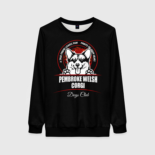 Женский свитшот Вельш-Корги Пемброк Corgi / 3D-Черный – фото 1