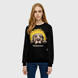 Свитшот женский Веймаранер Weimaraner, цвет: 3D-черный — фото 2