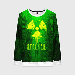 Свитшот женский STALKER LOGO RADIATOIN NEON TOXIC, цвет: 3D-белый