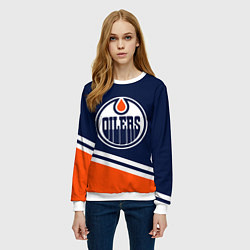 Свитшот женский Edmonton Oilers Эдмонтон Ойлерз, цвет: 3D-белый — фото 2