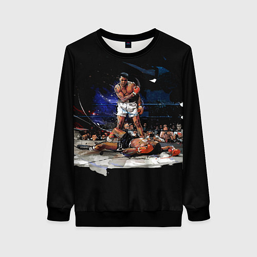 Женский свитшот Великий Мухаммед Али в цвете / 3D-Черный – фото 1