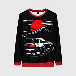 Женский свитшот MAZDA RX 7 Мазда при свете красной луны