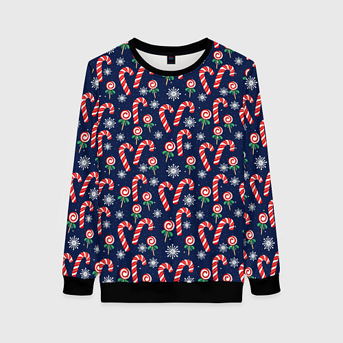 Женский свитшот Christmas Candy / 3D-Черный – фото 1