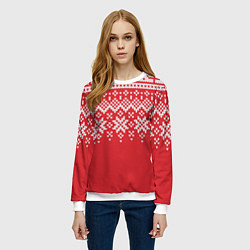 Свитшот женский Knitted Pattern, цвет: 3D-белый — фото 2