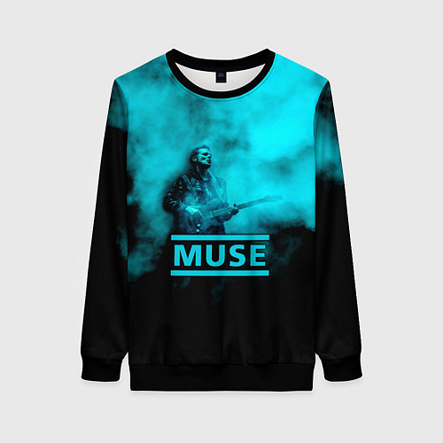 Женский свитшот Мэттью Беллами бирюзовый туман Muse / 3D-Черный – фото 1