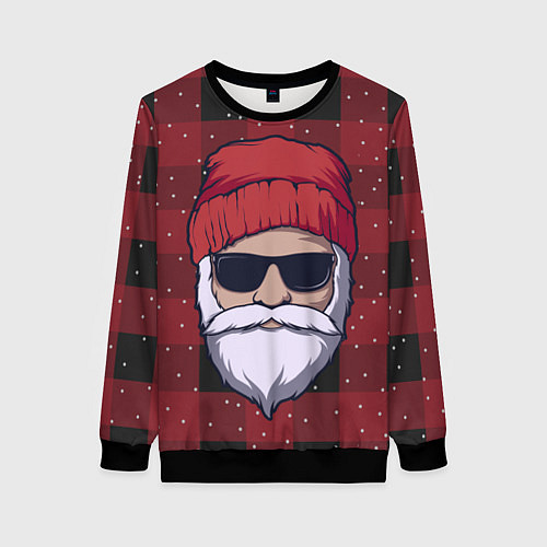 Женский свитшот SANTA HIPSTER САНТА ХИПСТЕР / 3D-Черный – фото 1