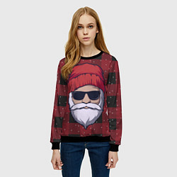 Свитшот женский SANTA HIPSTER САНТА ХИПСТЕР, цвет: 3D-черный — фото 2