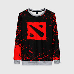 Свитшот женский DOTA 2 БРЫЗГИ КРАСОК ДОТА 2 ЛОГО, цвет: 3D-меланж