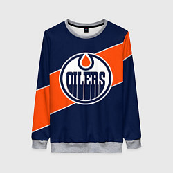 Свитшот женский Эдмонтон Ойлерз Edmonton Oilers NHL, цвет: 3D-меланж