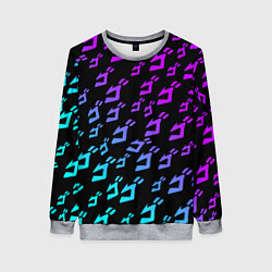 Свитшот женский JOJOS BIZARRE ADVENTURE NEON PATTERN НЕОН УЗОР, цвет: 3D-меланж