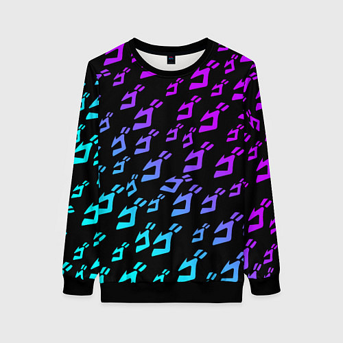 Женский свитшот JOJOS BIZARRE ADVENTURE NEON PATTERN НЕОН УЗОР / 3D-Черный – фото 1
