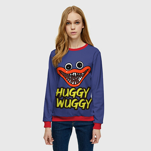 Женский свитшот Huggy Wuggy: Smile / 3D-Красный – фото 3