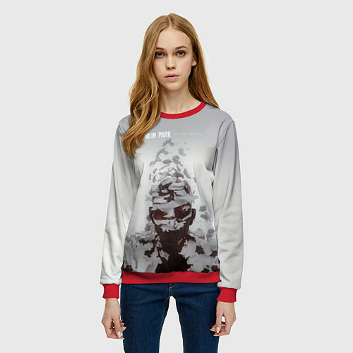 Женский свитшот Living Things - Linkin Park / 3D-Красный – фото 3