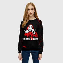 Свитшот женский БУМАЖНЫЙ ДОМ F*CK THE SYSTEM, цвет: 3D-черный — фото 2