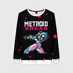 Свитшот женский Metroid Метроид, цвет: 3D-белый