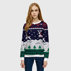 Свитшот женский СВИТЕР С ОЛЕНЯМИ DEER SWEATER, цвет: 3D-белый — фото 2