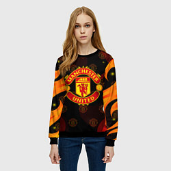 Свитшот женский MANCHESTER UNITED FIRE STYLE SPORT ПЛАМЯ, цвет: 3D-черный — фото 2