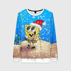 Женский свитшот НОВОГОДНИЙ ГУБКА БОБ КВАДРАТНЫЕ ШТАНЫ