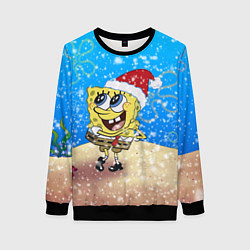 Женский свитшот НОВОГОДНИЙ ГУБКА БОБ КВАДРАТНЫЕ ШТАНЫ