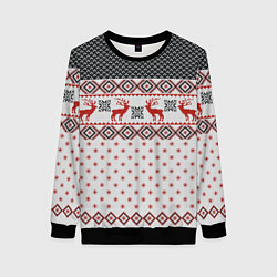 Свитшот женский НОВОГОДНИЙ УЗОР, цвет: 3D-черный