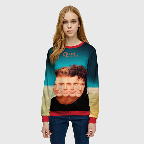 Женский свитшот Queen - The Miracle / 3D-Красный – фото 3