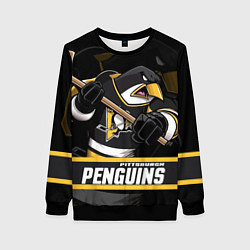 Свитшот женский Питтсбург Пингвинз, Pittsburgh Penguins, цвет: 3D-черный