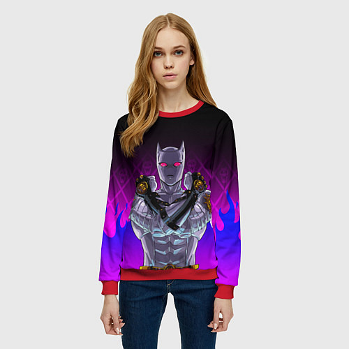 Женский свитшот JOJO KILLER QUEEN КОРОЛЕВА УБИЙЦА FIRE STYLE / 3D-Красный – фото 3