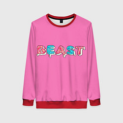 Свитшот женский Mr Beast Donut Pink edition, цвет: 3D-красный