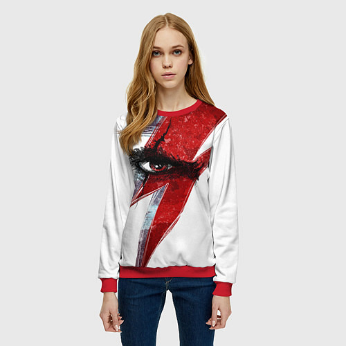 Женский свитшот ГЛАЗ КРАТОСА, БОГ ВОЙНЫ GOD OF WAR / 3D-Красный – фото 3