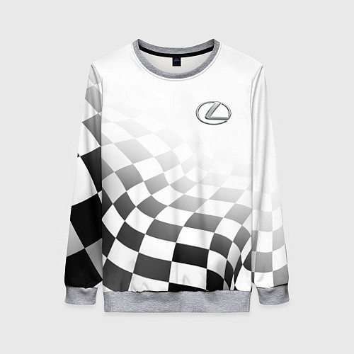 Женский свитшот Lexus, Лексус спорт финишный флаг / 3D-Меланж – фото 1
