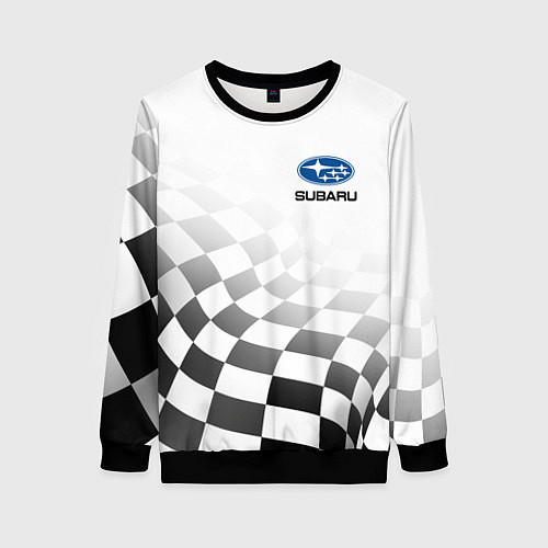 Женский свитшот Subaru, Субару Спорт, Финишный флаг / 3D-Черный – фото 1