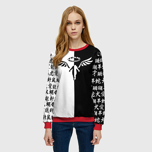 Женский свитшот WALHALLA TEAM BLACK WHITE STYLE TOKYO REVENGERS / 3D-Красный – фото 3