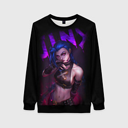 Свитшот женский JINX ARCANE НАДПИСЬ LEAGUE OF LEGENDS, цвет: 3D-черный