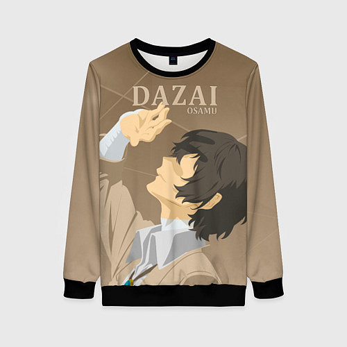 Женский свитшот Дазай Осаму Dazai Osamu, bungou stray dogs образ / 3D-Черный – фото 1