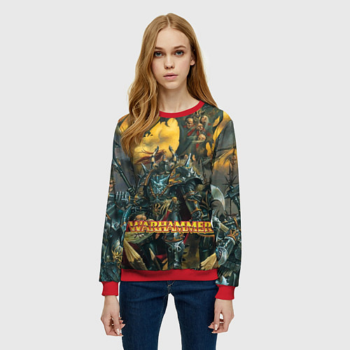 Женский свитшот Warhammer old battle / 3D-Красный – фото 3