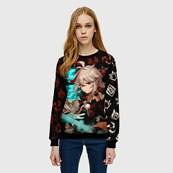 Свитшот женский КАДЗУХА ГЕРОЙ ГЕНШИН ИМПАКТ GENSHIN IMPACT, цвет: 3D-черный — фото 2