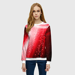 Свитшот женский Красная космическая спираль, цвет: 3D-белый — фото 2