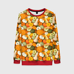 Свитшот женский Тыквы Pumpkin, цвет: 3D-красный