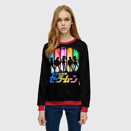 Женский свитшот Воины в матросках - Сейлор Мун / 3D-Красный – фото 3