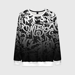 Свитшот женский GRAFFITI WHITE TAGS ГРАФФИТИ, цвет: 3D-белый