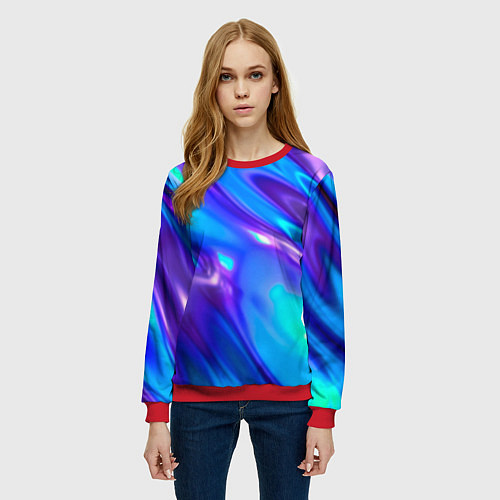 Женский свитшот Neon Holographic / 3D-Красный – фото 3