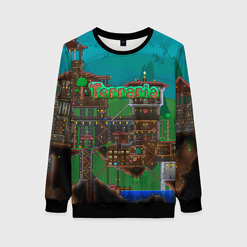 Женский свитшот Дом в Террарии / 3D-Черный – фото 1