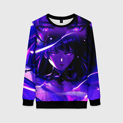 Женский свитшот SHOGUN RAIDEN GENSHIN IMPACT НА СПИНЕ / 3D-Черный – фото 1