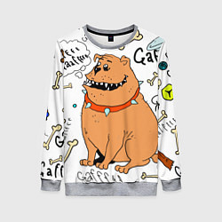 Свитшот женский Рисунок собаки, цвет: 3D-меланж