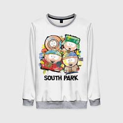 Свитшот женский South Park - Южный парк краски, цвет: 3D-меланж