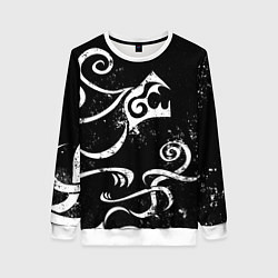 Свитшот женский ТАТУИРОВКА ДРАКЕНА WHITE AND BLACK, цвет: 3D-белый