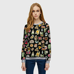 Свитшот женский Россия и СССР паттерн, цвет: 3D-меланж — фото 2