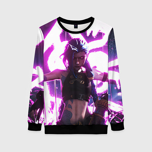 Женский свитшот Arcane League Of Legends JINX NEON / 3D-Черный – фото 1